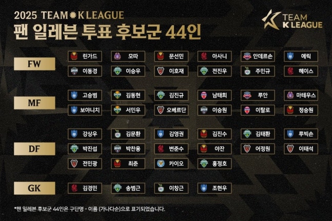 ‘EPL 출신’ 린가드에 ‘득점 1위’ 전진우까지…뉴캐슬과 맞붙는 팀 K리그 후보 44명 공개